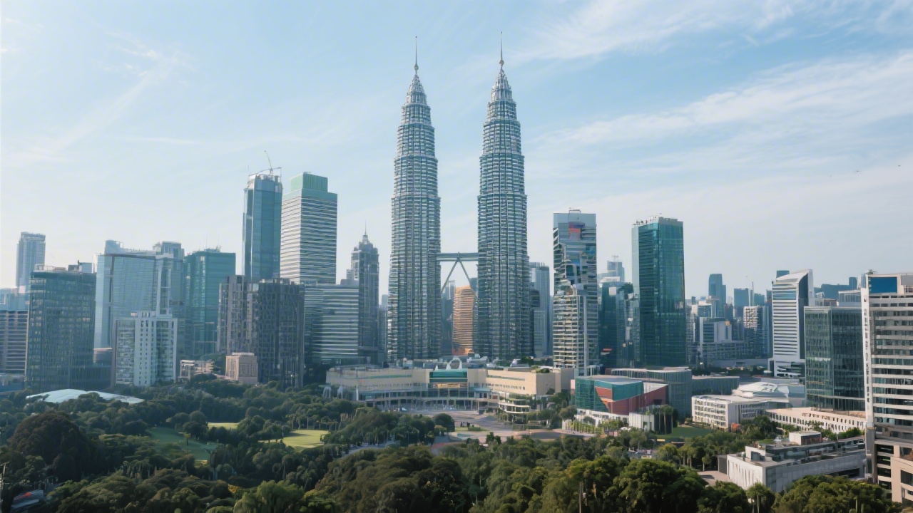 City skyline of Kuala Lumpur with modern office buildings, representing a professional training hub in Malaysia.